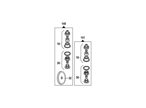 Kit for BPS160 mebran, tilbakeslag, KIT  BPS1600 Komplett