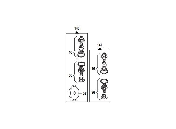 Kit for BPS160 mebran, tilbakeslag, KIT  BPS1600 Komplett