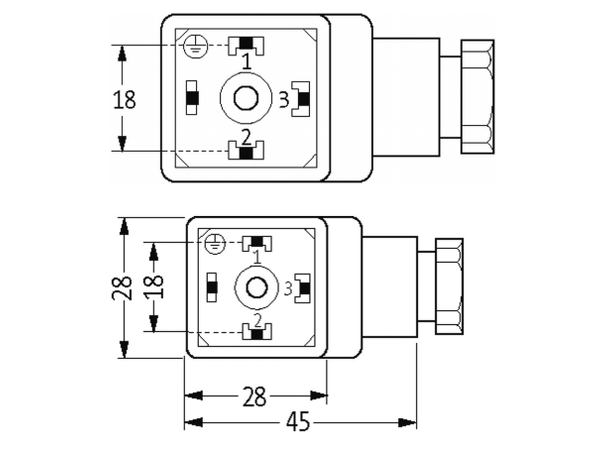 Spolekontakt FORM A, u/kabel (3+J) 0-230V AC/DC