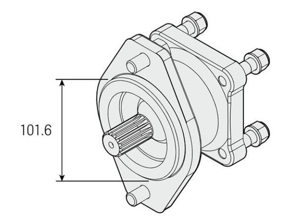 Adapter ISO 4 bolt til SAE B 2 bolt Z15