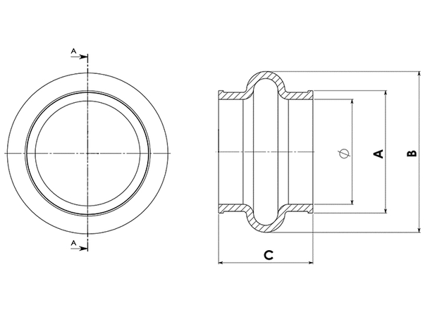 Gummibelg Ø200mm m/2stk.slangeklemmer
