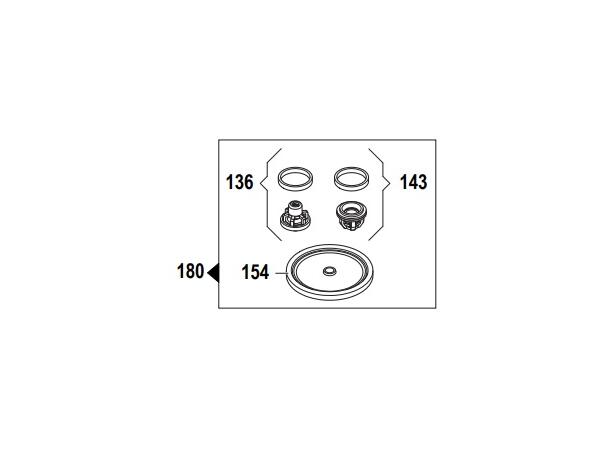 Kit for BPV 500 mebran, tilbakeslag, KIT  BPV500 Komplett