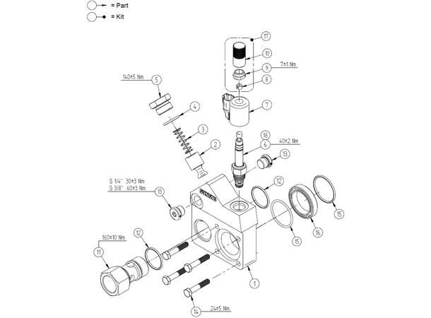 Pakningssett NY bypassventil SAP pump standard