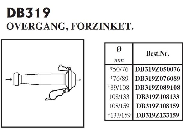 BAUER overgang 3-1/2"-4"/ Ø89-108