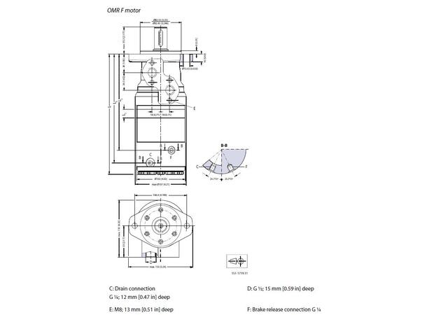Geroler OMRF 160cc m/brems aksel ø25mm