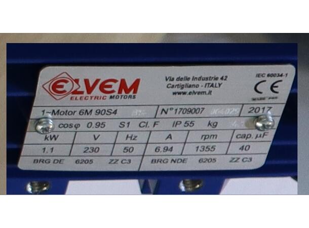 Miniagg. 3,20ccm 230V, 1,1 kW 8L med start/stopp box  Ståltank