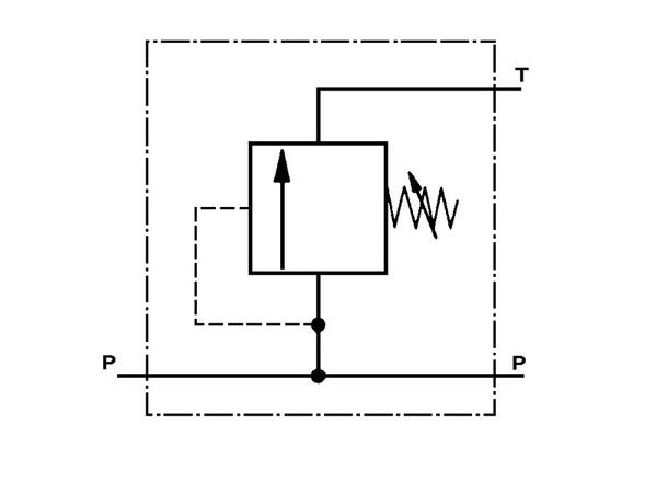 Trykkbegrenser 1/2" 130bar m/ratt