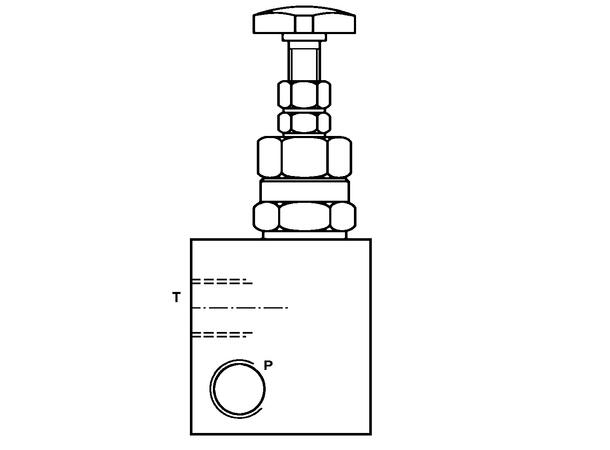 Trykkbegrensningsventil 1/2" 130bar m/ratt