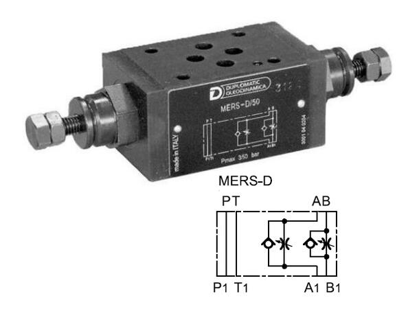 Volumkontrollventil QTM3-D/ck3 strupe/tilbakeslag ventil A og B