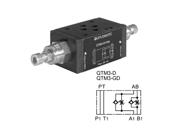 Volumkontrollventil QTM3-D/ck3 strupe/tilbakeslag ventil A og B