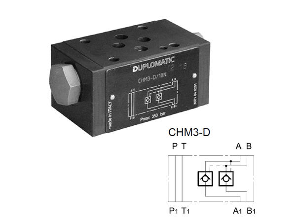 Tilbakeslagsventil CHM3-D/10N pilot MVPP-D/50 Cetop 03