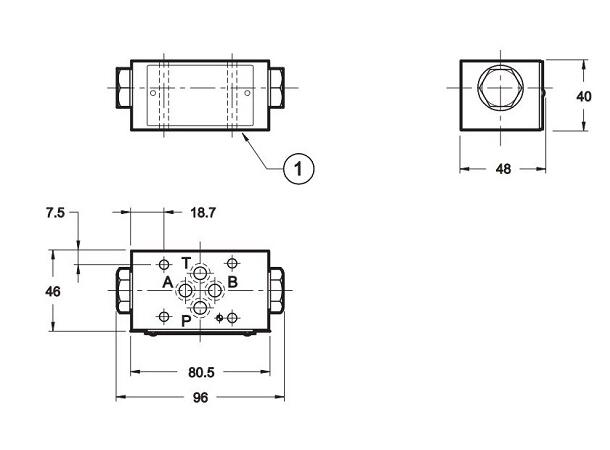 Tilbakeslagsventil MVPP-D/50 pilot CHM3-D/10N Cetop 03