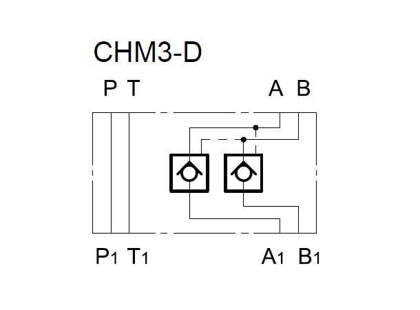 Tilbakeslagsventil dbl. pilot CHM3-D/10N MVPP-D/50 Cetop 03