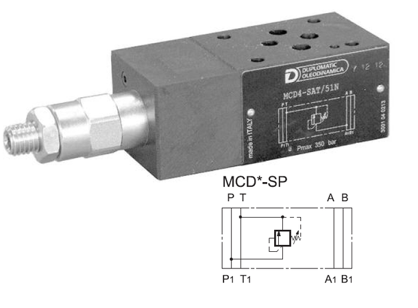 Trykkbegrensningsventil MCD5-SP/51N Cetop 03,0-210bar, P=>T