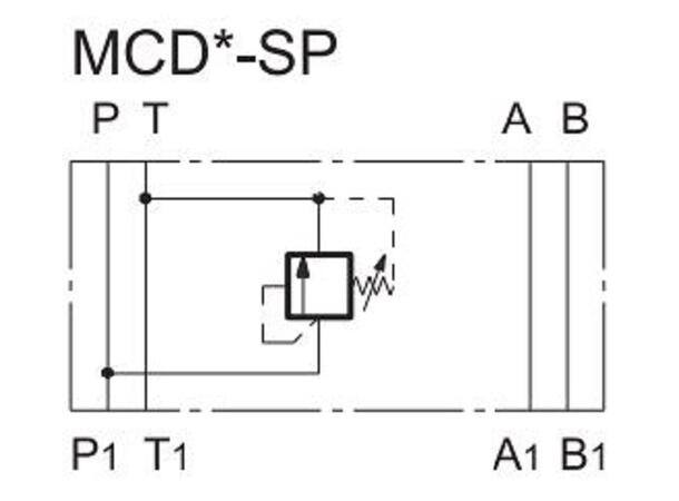 Trykkbegrensningsventil MCD5-SP/51N Cetop 03,0-210bar, P=>T