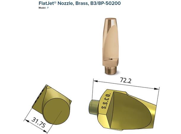 Flatjet  3/8" størrelse 200 3/8P-50200