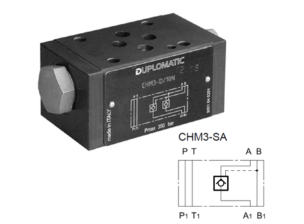 Tilbakeslagsventil CHM3-SA/10N pilot MVPP-SA/50 Cetop 03