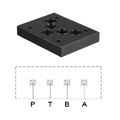 Blindlokk A,B,P,T stengt Cetop 05 EB105, PE/D4-M 350bar