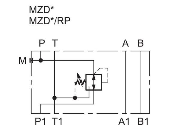 Trykkreduksjonsventil -  MZD3 10>70bar Cetop 03