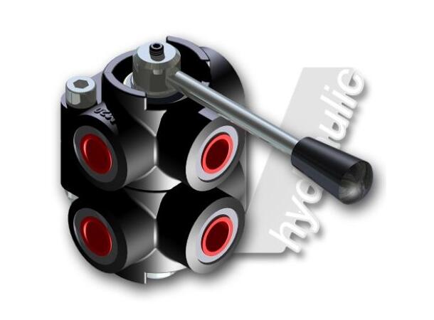 Velgerventil 6/2 - 3/4" manuell Åpen i sjaltestilling