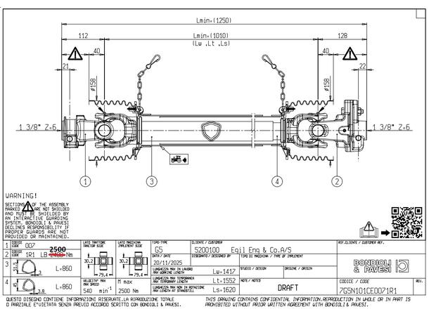 G5 Global AKSEL 35kw, LB2400Nm 101cm c/c-kryss, 50t smøreintervall