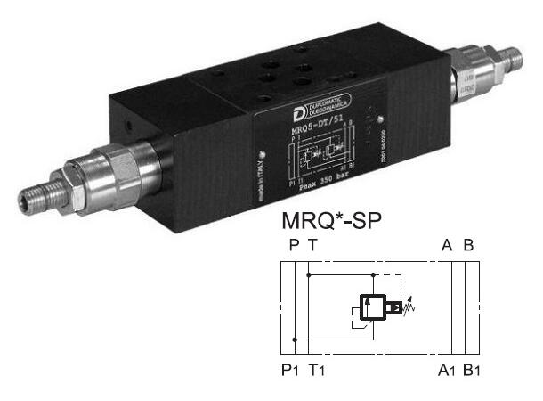 Trykkbegrensningsventil MRQ5-SP/51 Cetop 03,0-210bar, P=>T, Pilotstyrt