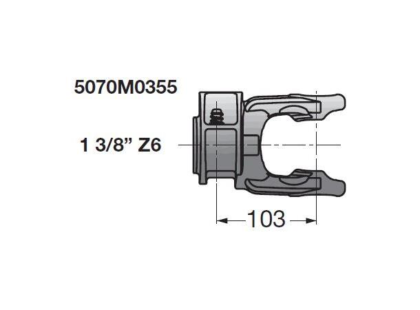 GAFFEL S9/ G9 1 3/8"-Z21  Skyvestift Kryssmål Ø34,9 x 106