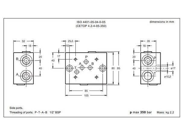 Underplate NG10 1/2" porter under, stål
