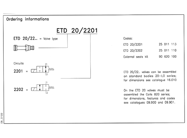 Magnetventil, 2/2, NC, ETD 20/2202 ( Spole B20 )