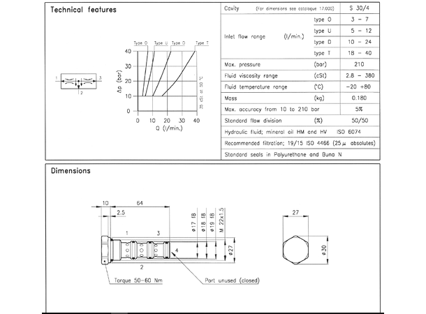 Volumdeler, DCC 30/D 10-24 l/min