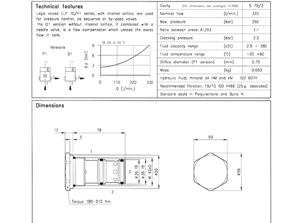 Logikkelement ELP 70/P1 320 l/min